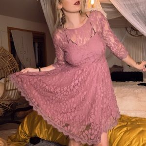 Free People Floral Blush Dress